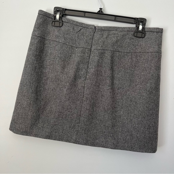 Kenar Double Faux Zipper Nevada Grey Wool Blend Mini Skirt Size 2 - Picture 13 of 13
